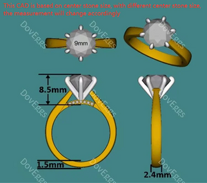 DoveEggs pave engagement ring only semi-mount only(Exclusively to DovEggs Stones)