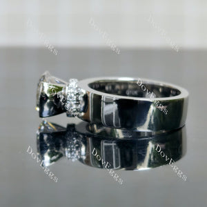 Doveggs Round Bezel Lab Grown Diamond Engagement Ring