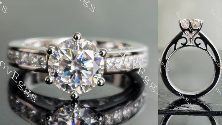 DovEggs half eternity channel set engagement ring only semi-mount only(Exclusively to DovEggs Stones)