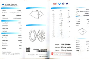 Doveggs 3.596ct Oval D color VVS2 Clarity Excellent cut lab diamond stone(certified)