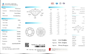 Doveggs 1.002ct round D color VVS1 Clarity Excellent cut lab diamond stone(certified)