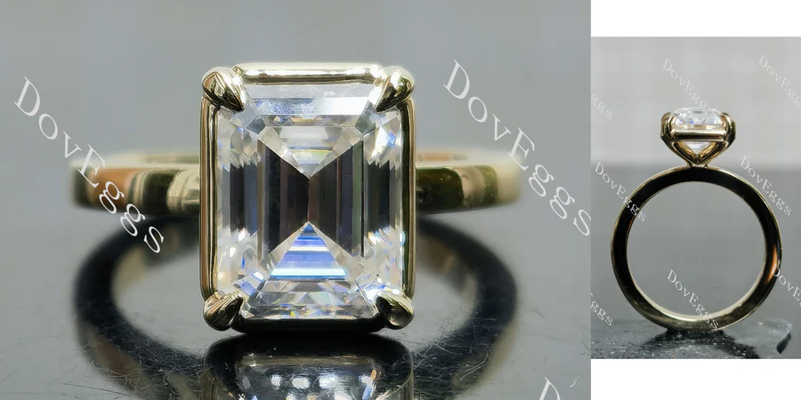 Doveggs bezel solitaire engagement ring semi-mount only(Exclusively to DovEggs Stones)