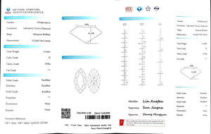 Doveggs 2.144ct Marquise D color VVS2 Clarity Excellent cut lab diamond stone(certified)