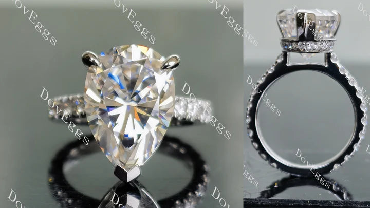 DovEggs pave engagement ring semi-mount only(Exclusively to DovEggs Stones)