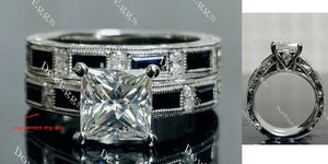 Doveggs channel pave engagement ring only semi-mount only(Exclusively to DovEggs Stones)