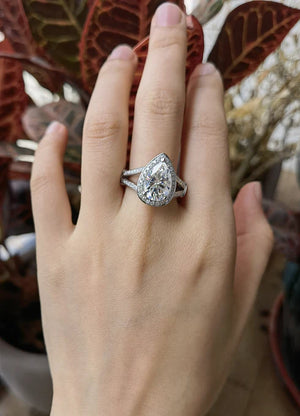 DovEggs pave halo engagement ring semi-mount only(Exclusively to DovEggs Stones)