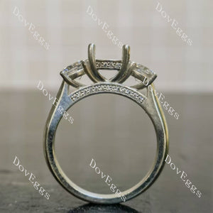 DovEggs three-stone engagement ring semi-mount only(Exclusively to DovEggs Stones)