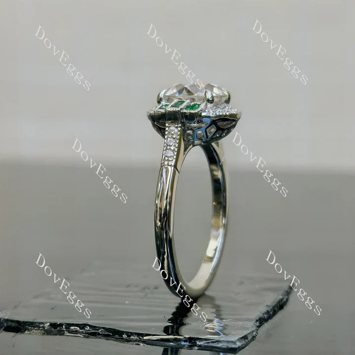 Doveggs halo atr deco engagement ring semi-mount only(Exclusively to DovEggs Stones)