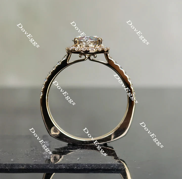 DovEggs halo engagement ring only semi-mount only(Exclusively to DovEggs Stones)