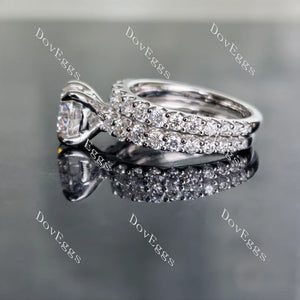 Doveggs pave art deco engagement ring only semi-mount only(Exclusively to DovEggs Stones)