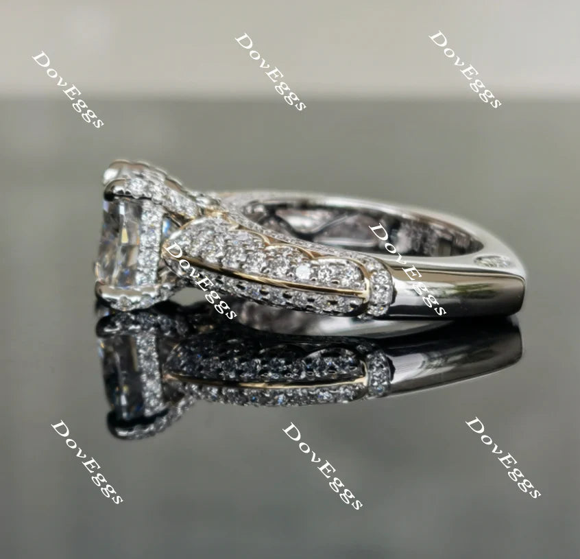 Never Let Go half eternity pave engagement ring only semi-mount only(Exclusively to DovEggs Stones)