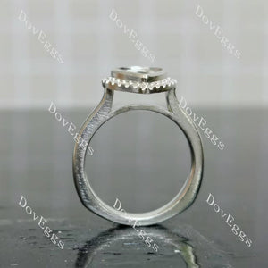 Doveggs halo bezel pave engagement ring semi-mount only(Exclusively to DovEggs stones)