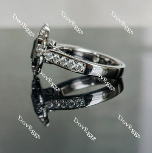 Doveggs half eternity pave engagement ring only semi-mount only(Exclusively to DovEggs Stones)