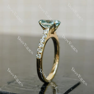 Doveggs oval pave colored moissnaite engagement ring