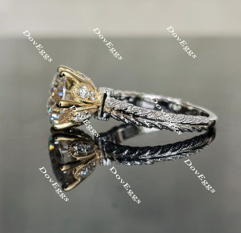 DovEggs flower shape engagement ring only semi-mount only(Exclusively to DovEggs Stones)