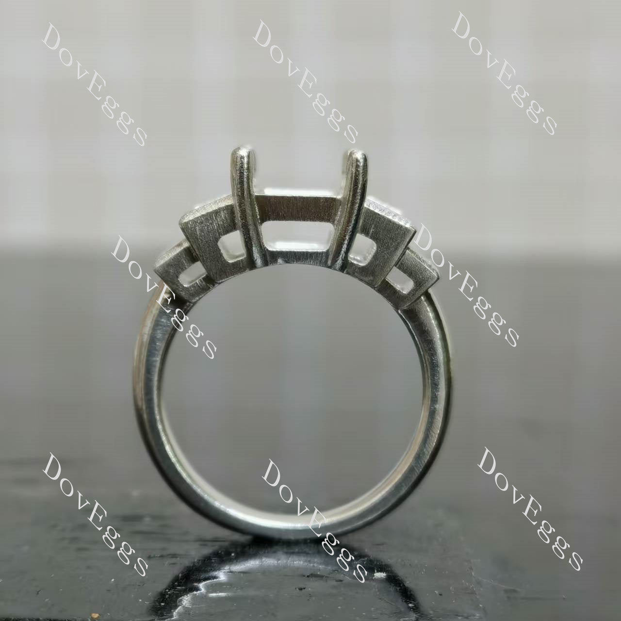 Doveggs bezel side stones engagement ring semi-mount only(Exclusively to DovEggs Stones)