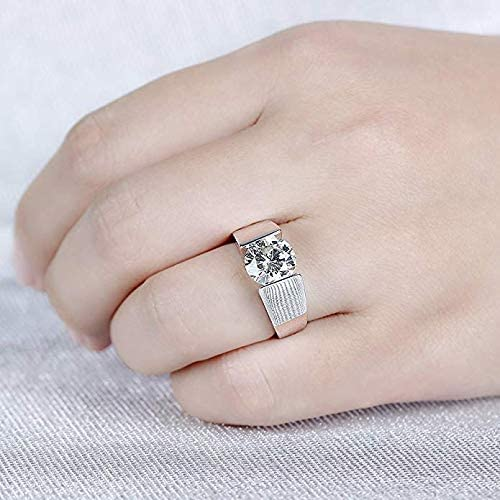 (size 7.75) DovEggs 3ct round solitaire moissanite engagement ring