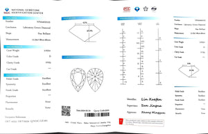 Doveggs 3.033ct pear D color VVS2 Clarity Excellent cut lab diamond stone(certified)