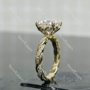 Doveggs floral pave vintage engagement ring semi-mount only(Exclusively to DovEggs Stones)