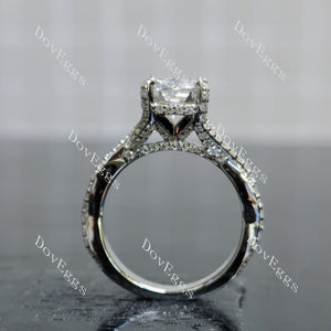 Carissa's Dream cushion split shanks moissanite engagement ring