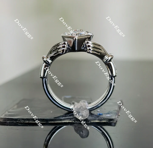 Doveggs art deco bezel engagement ring semi-mount only(Exclusively to DovEggs stones)