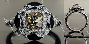 DovEggs halo art deco engagement ring semi-mount only(Exclusively to DovEggs Stones)