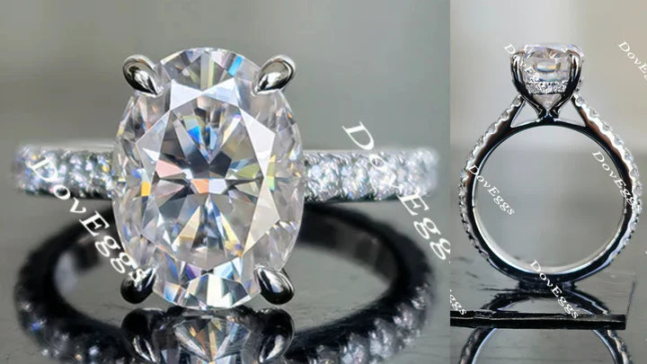 The Christina pave engagement ring only semi-mount only(Exclusively to DovEggs Stones)