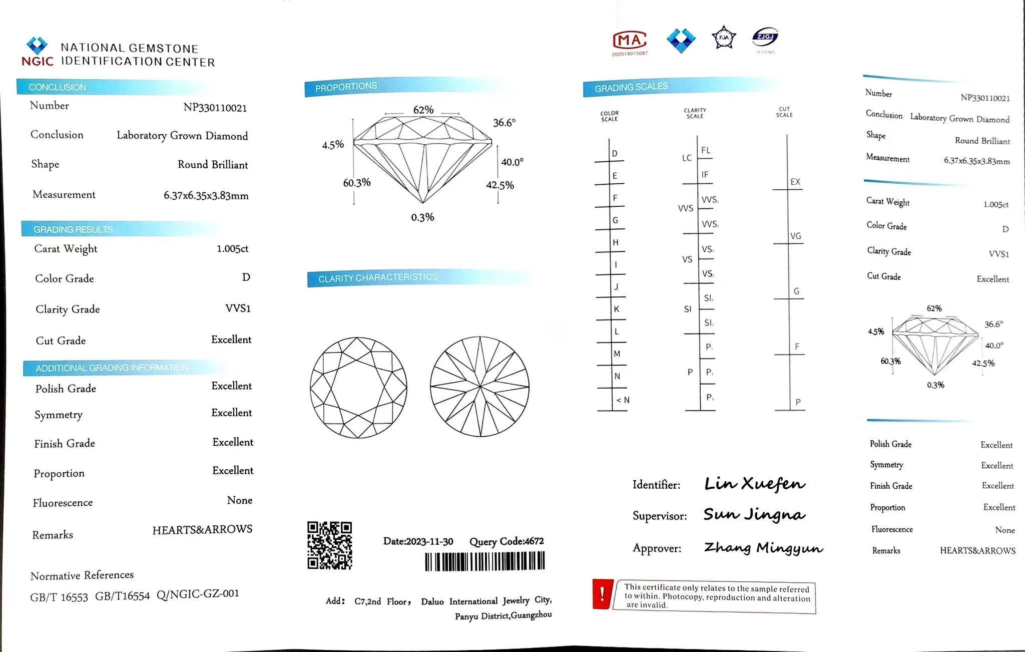 Doveggs 1.005ct round D color VVS1 Clarity Excellent cut lab diamond stone(certified)