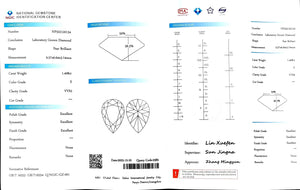 Doveggs 1.408ct pear E color VVS2 Clarity Excellent cut lab diamond stone(certified)