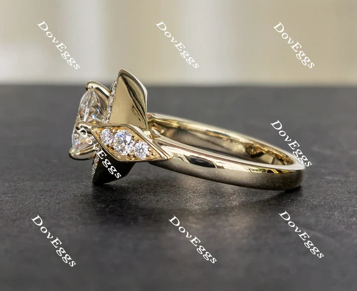 DovEggs art deco halo engagement ring only semi-mount only(Exclusively to DovEggs Stones)