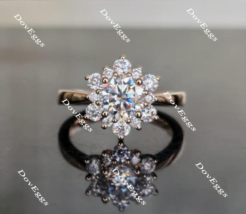 DovEggs flower shape engagement ring only semi-mount only(Exclusively to DovEggs Stones)