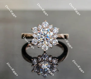 DovEggs flower shape engagement ring only semi-mount only(Exclusively to DovEggs Stones)