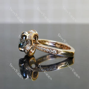 Doveggs pave halo engagement ring semi-mount only(Exclusively to DovEggs Stones)