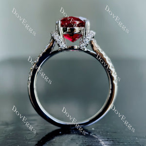 I‘abbraccio oval half eternity pave split shank colored gem engagement ring