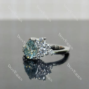 Doveggs pear side stones colored moissanite engagement ring