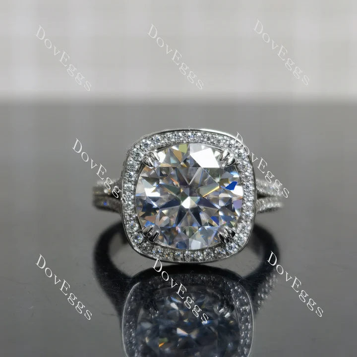 Doveggs halo split shanks engagement ring semi-mount only(Exclusively to DovEggs Stones)