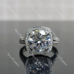 Doveggs halo split shanks engagement ring semi-mount only(Exclusively to DovEggs Stones)