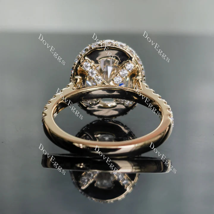 DovEggs pave halo engagement ring semi-mount only(Exclusively to DovEggs Stones)