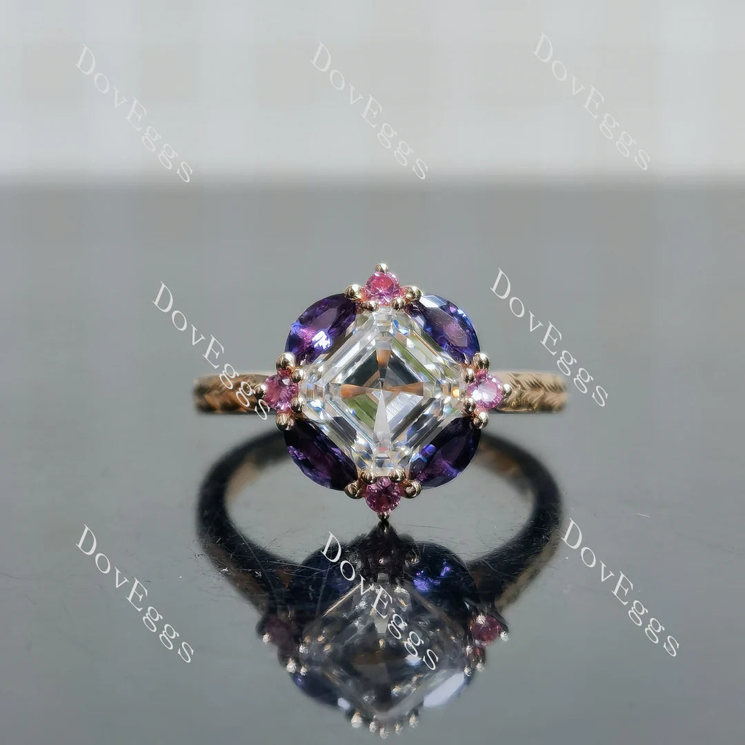 Doveggs halo carved vintage engagement ring semi-mount only(Exclusively to DovEggs Stones)