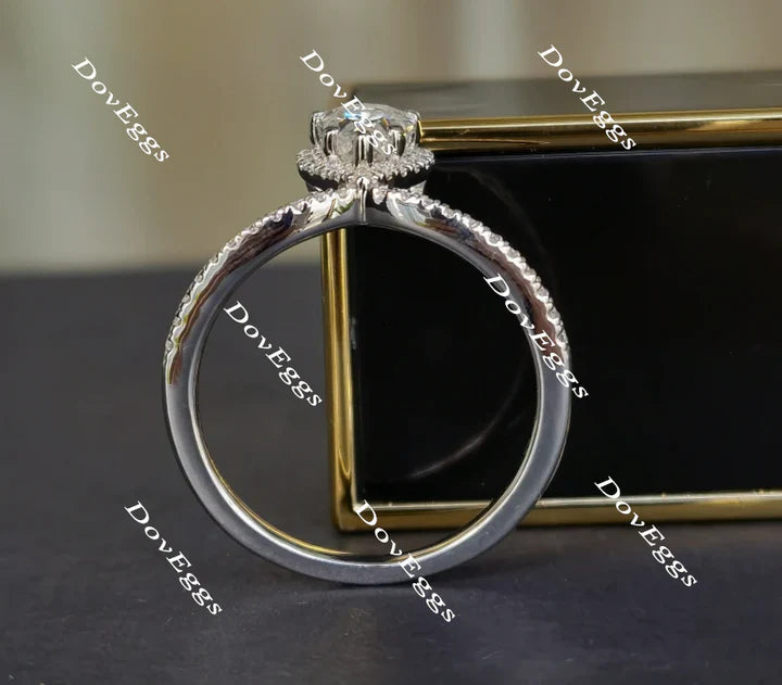 DovEggs pave halo engagement ring semi-mount only(Exclusively to DovEggs Stones)