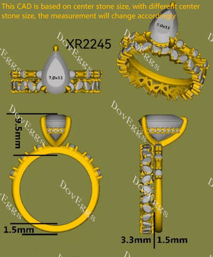 Doveggs side stones engagement ring semi-mount only(Exclusively to DovEggs Stones)