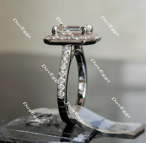 DovEggs half eternity pave halo engagement ring semi-mount only(Exclusively to DovEggs Stones)