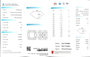 Doveggs 2.551ct cushion D color VS1 Clarity Excellent cut lab diamond stone(certified)
