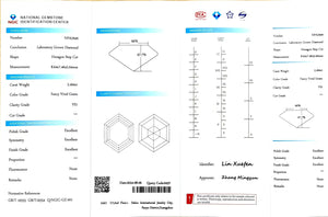 Doveggs 2.494ct Modified Hexagon Fancy Vivid Green VS1 Clarity Excellent cut lab diamond stone(certified)