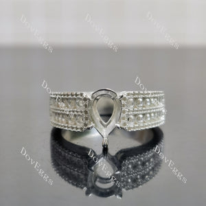 Doveggs half eternity pave engagement ring only semi-mount only(Exclusively to DovEggs Stones)