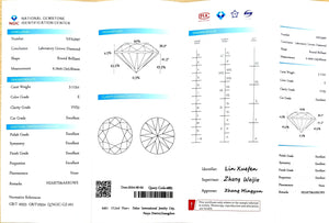 Doveggs 3.112ct round E color VVS2 Clarity Excellent cut lab diamond stone(certified)