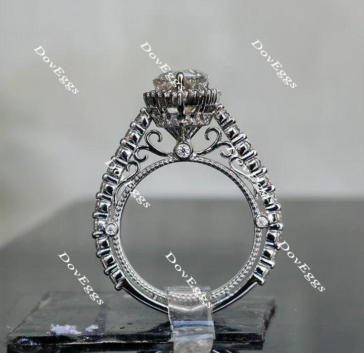 DovEggs flower shape halo engagement ring semi-mount only(Exclusively to DovEggs Stones)