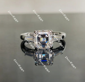 Doveggs side-stone three-stone engagement ring semi-mount only(Exclusively to DovEggs Stones)