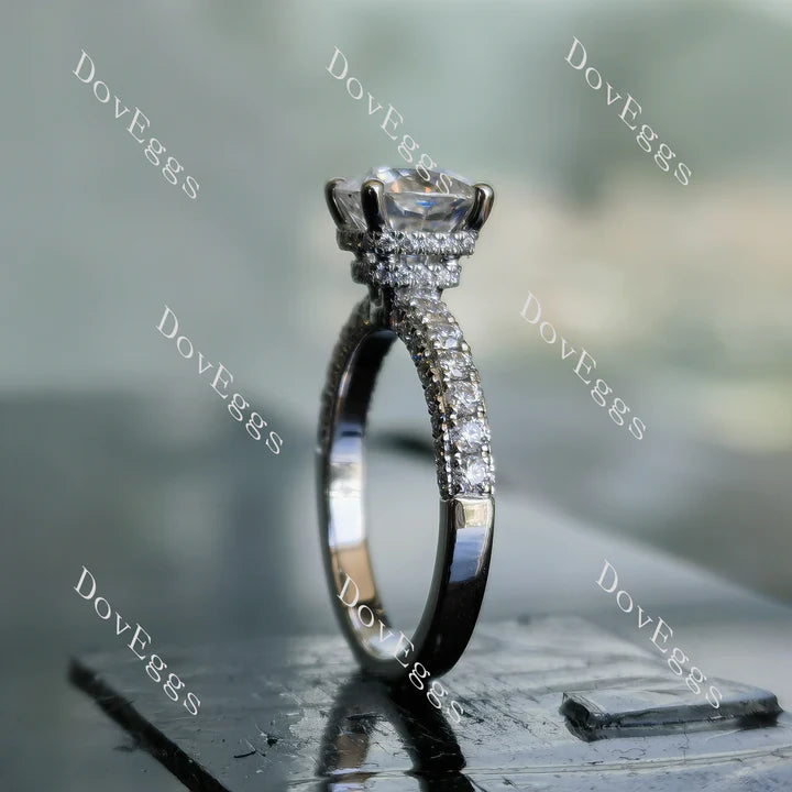 DovEggs half eternity pave engagement ring only semi-mount only(Exclusively to DovEggs Stones)