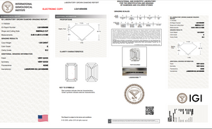 Doveggs 1.00ct Emerald E color SI2 Clarity VERY GOOD cut lab diamond stone(certified)